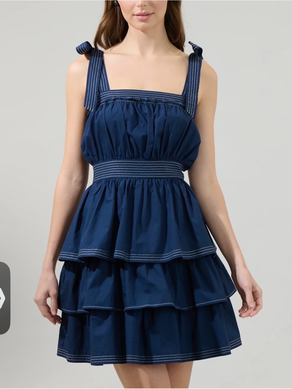 Sugarlips Tiered Mini Dress – Navy | NWT | Retail $95 - Picture 4 of 9